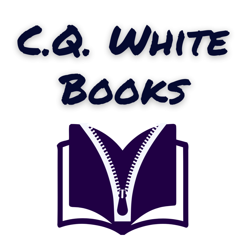 A graphic of the C.Q. White Books logo on a transparent background